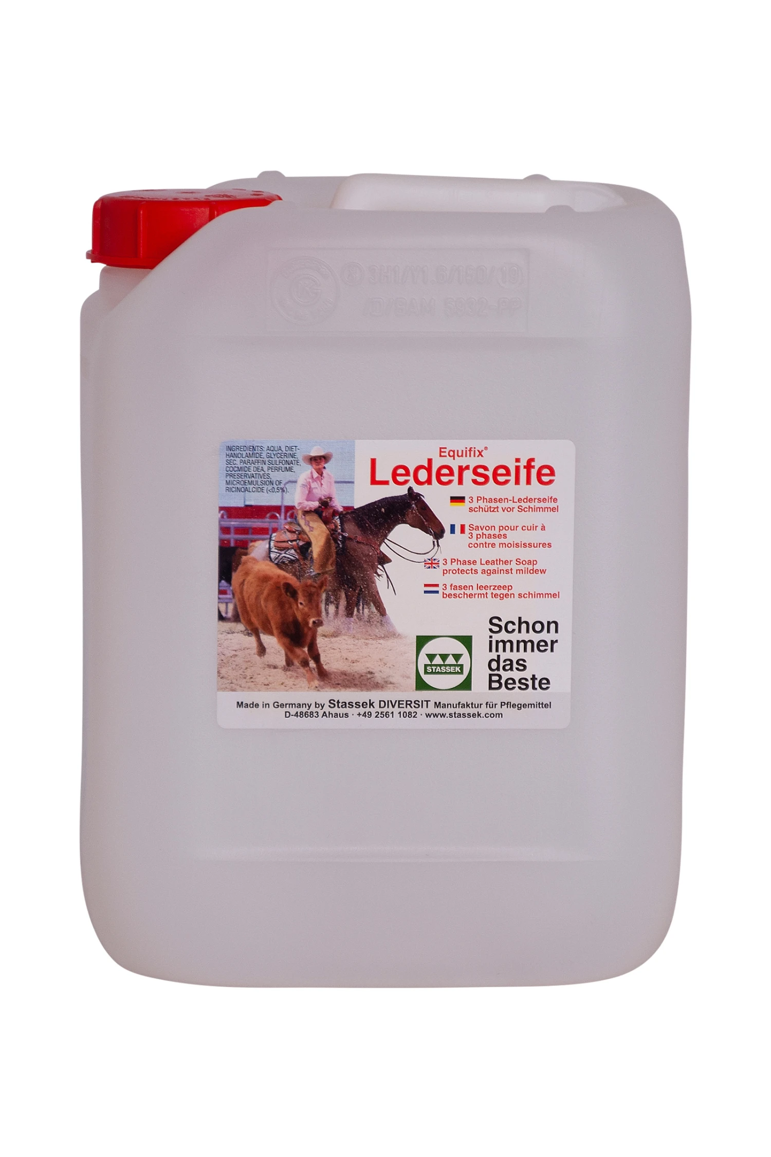 Stassek Equifix 3-Phasen-Lederseife, 2 Liter 1 Stassek Equifix 3-Phasen-Lederseife, 2 Liter